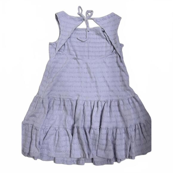 Anthropologie Lilac Textured Tiered Open-Back Sleeveless Mini Short Dress Size S - Picture 4 of 8